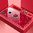 Custodia Silicone Specchio Laterale Cover con Magnetico Anello Supporto per Huawei Enjoy 9 Plus Rosso