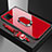 Custodia Silicone Specchio Laterale Cover con Magnetico Anello Supporto per Huawei Nova 7i Rosso