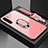 Custodia Silicone Specchio Laterale Cover con Magnetico Anello Supporto per Oppo A91 Rosa