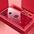 Custodia Silicone Specchio Laterale Cover con Magnetico Anello Supporto per Xiaomi Mi A2 Lite Rosso