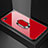 Custodia Silicone Specchio Laterale Cover con Magnetico Anello Supporto per Xiaomi Redmi Go Rosso