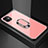 Custodia Silicone Specchio Laterale Cover con Magnetico Anello Supporto T01 per Apple iPhone 11 Rosa