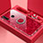 Custodia Silicone Specchio Laterale Cover con Magnetico Anello Supporto T01 per Huawei Honor 20 Lite Rosso