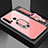 Custodia Silicone Specchio Laterale Cover con Magnetico Anello Supporto T01 per Huawei P20 Lite (2019) Rosa