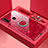 Custodia Silicone Specchio Laterale Cover con Magnetico Anello Supporto T01 per Huawei P30 Lite New Edition Rosso