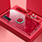 Custodia Silicone Specchio Laterale Cover con Magnetico Anello Supporto T01 per Oppo A91 Rosso