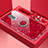 Custodia Silicone Specchio Laterale Cover con Magnetico Anello Supporto T01 per Oppo RX17 Pro Rosso