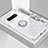 Custodia Silicone Specchio Laterale Cover con Magnetico Anello Supporto T01 per Samsung Galaxy S10 Plus Bianco
