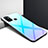Custodia Silicone Specchio Laterale Cover per Oppo A32 Cielo Blu