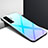 Custodia Silicone Specchio Laterale Cover per Vivo X50 5G Cielo Blu