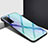 Custodia Silicone Specchio Laterale Cover T01 per Huawei Honor Play4 5G Ciano