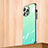 Custodia Silicone Specchio Laterale Sfumato Arcobaleno Cover AT1 per Apple iPhone 13 Pro Max Verde Pastello