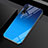 Custodia Silicone Specchio Laterale Sfumato Arcobaleno Cover H01 per Huawei Nova 6 Blu