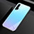 Custodia Silicone Specchio Laterale Sfumato Arcobaleno Cover H01 per Huawei Nova 6 Cielo Blu