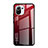 Custodia Silicone Specchio Laterale Sfumato Arcobaleno Cover H01 per Xiaomi Mi 11 Lite 5G Rosso