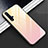 Custodia Silicone Specchio Laterale Sfumato Arcobaleno Cover H02 per Huawei Nova 5 Rosa