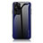 Custodia Silicone Specchio Laterale Sfumato Arcobaleno Cover JM1 per Huawei P60 Pro Blu Notte