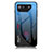 Custodia Silicone Specchio Laterale Sfumato Arcobaleno Cover LS1 per Asus ROG Phone 7 Blu