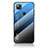 Custodia Silicone Specchio Laterale Sfumato Arcobaleno Cover LS1 per Google Pixel 4a Blu