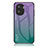 Custodia Silicone Specchio Laterale Sfumato Arcobaleno Cover LS1 per Huawei Honor X40i 5G Multicolore