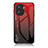 Custodia Silicone Specchio Laterale Sfumato Arcobaleno Cover LS1 per Huawei Honor X40i 5G Rosso