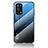 Custodia Silicone Specchio Laterale Sfumato Arcobaleno Cover LS1 per OnePlus Nord N200 5G Blu