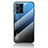 Custodia Silicone Specchio Laterale Sfumato Arcobaleno Cover LS1 per Oppo Find X3 Pro 5G Blu