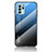 Custodia Silicone Specchio Laterale Sfumato Arcobaleno Cover LS1 per Oppo Reno6 Z 5G Blu