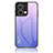 Custodia Silicone Specchio Laterale Sfumato Arcobaleno Cover LS1 per Oppo Reno8 5G Lavanda