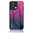 Custodia Silicone Specchio Laterale Sfumato Arcobaleno Cover LS1 per Oppo Reno8 5G Rosa Caldo