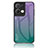 Custodia Silicone Specchio Laterale Sfumato Arcobaleno Cover LS1 per Oppo Reno8 Pro 5G