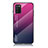 Custodia Silicone Specchio Laterale Sfumato Arcobaleno Cover LS1 per Samsung Galaxy A03s Rosa Caldo