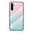 Custodia Silicone Specchio Laterale Sfumato Arcobaleno Cover LS1 per Samsung Galaxy A13 5G Ciano