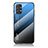 Custodia Silicone Specchio Laterale Sfumato Arcobaleno Cover LS1 per Samsung Galaxy A23 4G Blu