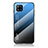 Custodia Silicone Specchio Laterale Sfumato Arcobaleno Cover LS1 per Samsung Galaxy A42 5G Blu