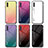 Custodia Silicone Specchio Laterale Sfumato Arcobaleno Cover LS1 per Samsung Galaxy A70