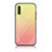 Custodia Silicone Specchio Laterale Sfumato Arcobaleno Cover LS1 per Samsung Galaxy A70 Giallo