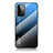 Custodia Silicone Specchio Laterale Sfumato Arcobaleno Cover LS1 per Samsung Galaxy A72 5G Blu