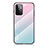 Custodia Silicone Specchio Laterale Sfumato Arcobaleno Cover LS1 per Samsung Galaxy A72 5G Ciano