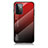 Custodia Silicone Specchio Laterale Sfumato Arcobaleno Cover LS1 per Samsung Galaxy A72 5G Rosso