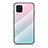Custodia Silicone Specchio Laterale Sfumato Arcobaleno Cover LS1 per Samsung Galaxy A81 Ciano