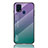 Custodia Silicone Specchio Laterale Sfumato Arcobaleno Cover LS1 per Samsung Galaxy M21s