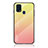 Custodia Silicone Specchio Laterale Sfumato Arcobaleno Cover LS1 per Samsung Galaxy M21s Giallo