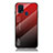 Custodia Silicone Specchio Laterale Sfumato Arcobaleno Cover LS1 per Samsung Galaxy M21s Rosso