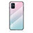 Custodia Silicone Specchio Laterale Sfumato Arcobaleno Cover LS1 per Samsung Galaxy M31s Ciano