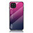 Custodia Silicone Specchio Laterale Sfumato Arcobaleno Cover LS1 per Samsung Galaxy M32 4G Rosa Caldo