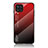 Custodia Silicone Specchio Laterale Sfumato Arcobaleno Cover LS1 per Samsung Galaxy M32 4G Rosso