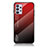Custodia Silicone Specchio Laterale Sfumato Arcobaleno Cover LS1 per Samsung Galaxy M32 5G Rosso
