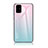 Custodia Silicone Specchio Laterale Sfumato Arcobaleno Cover LS1 per Samsung Galaxy M40S Ciano