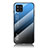 Custodia Silicone Specchio Laterale Sfumato Arcobaleno Cover LS1 per Samsung Galaxy M42 5G Blu